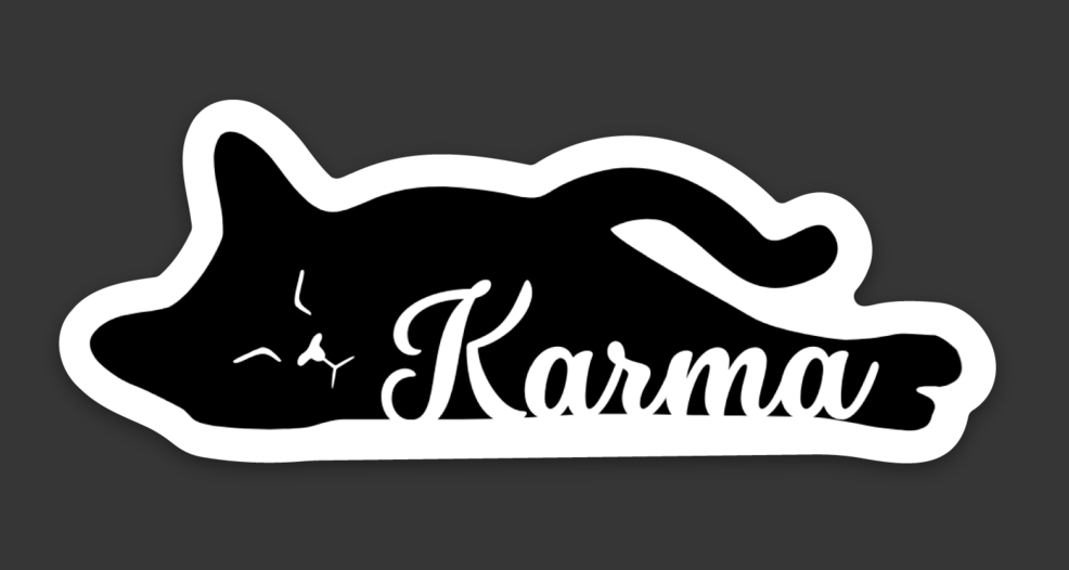 Karma is a Cat Sticker | Taylor Swift Sticker | Black or Orange Cat Options!