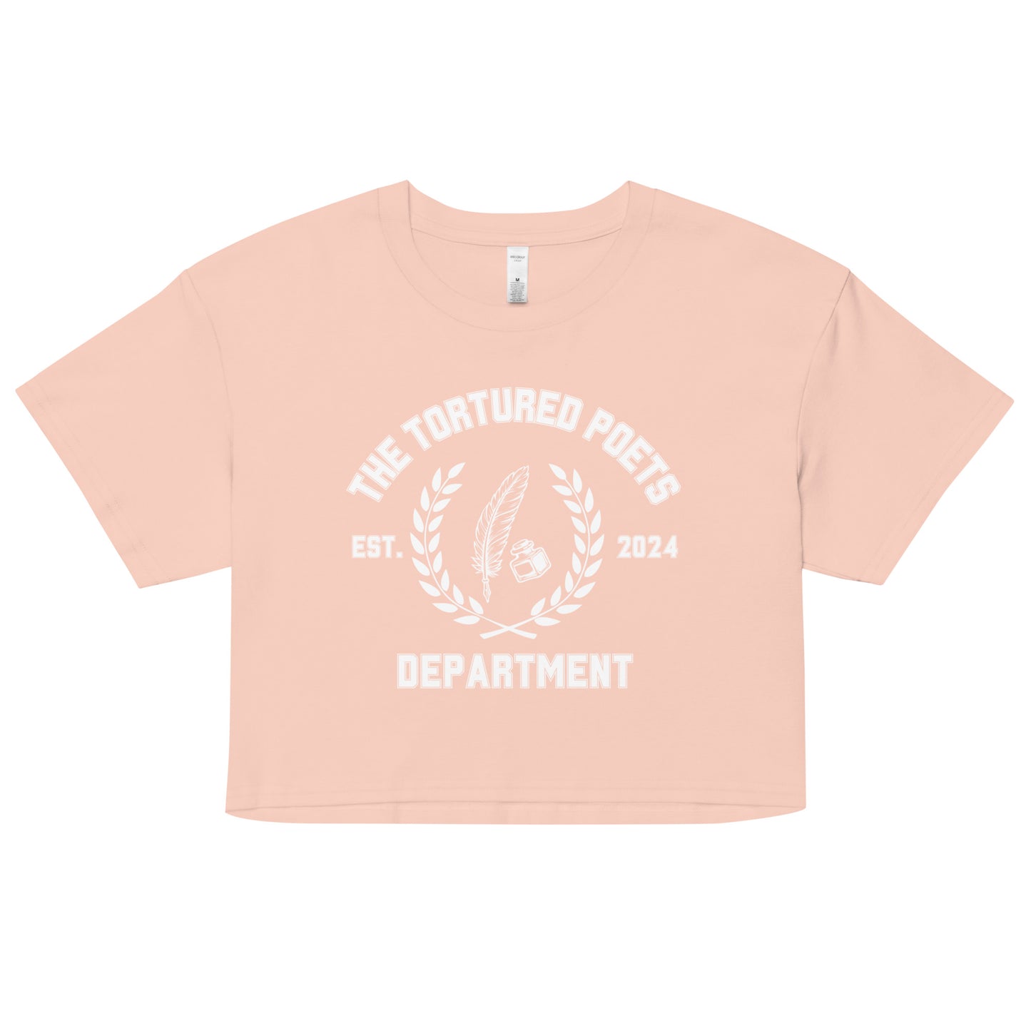 The Tortured Poets Department Cropped Tee, White Print Version | Taylor Crop Top