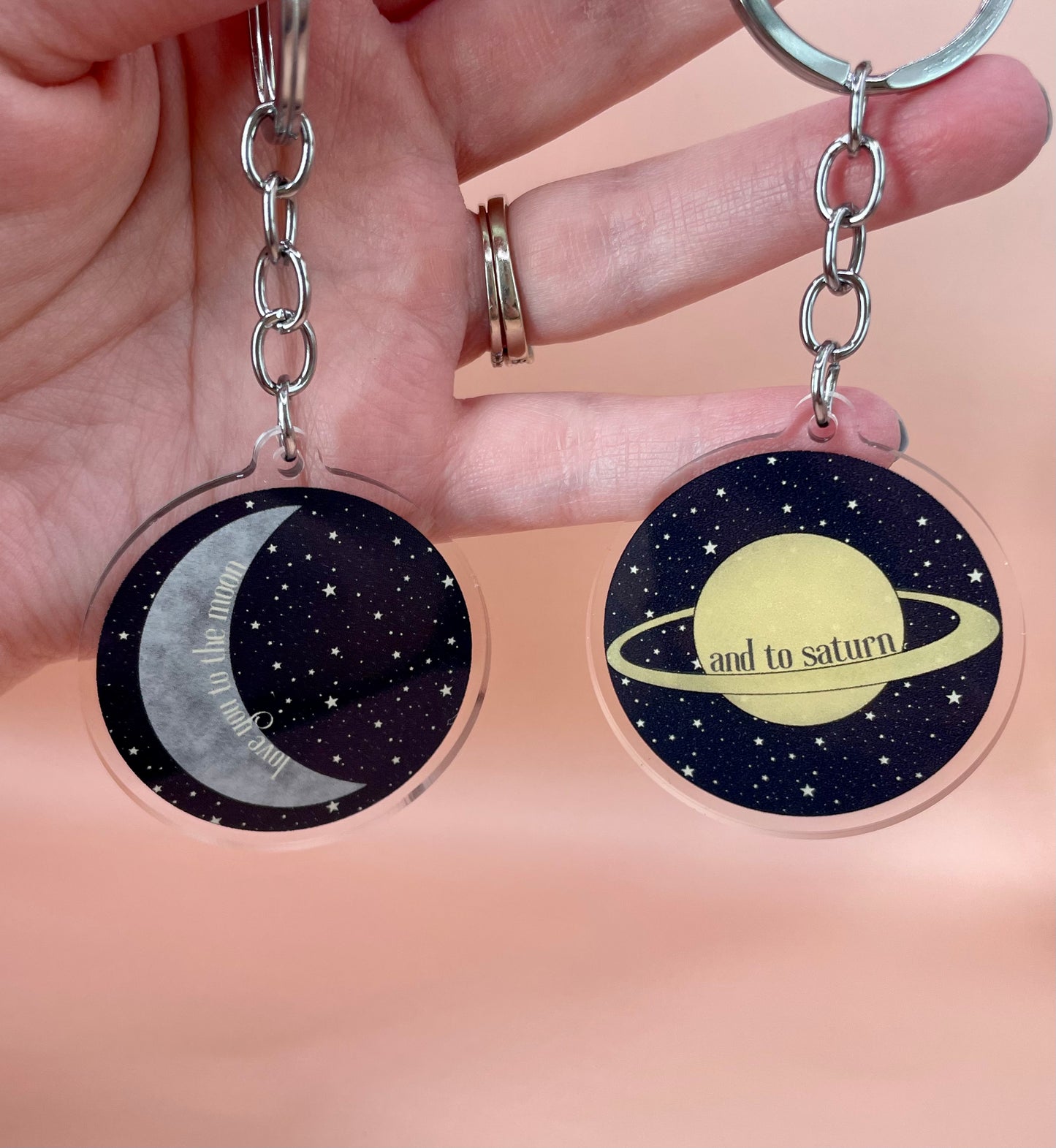 Love You to the Moon and to Saturn Keychain Set | Taylor Swift Keychains