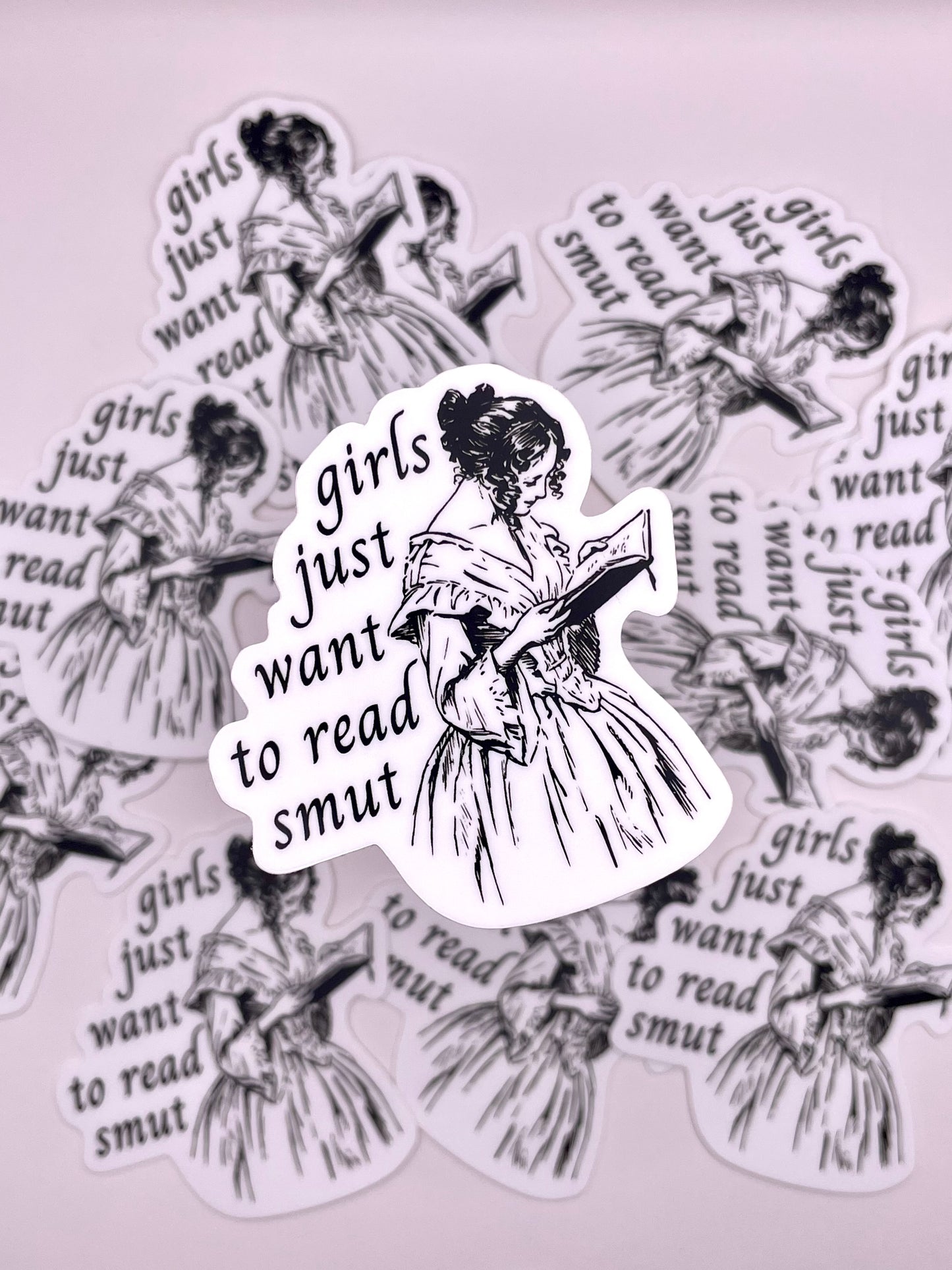 Girls Just Want to Read Smut Sticker | Kindle Sticker | Bookish Sticker | Book Lover Gift