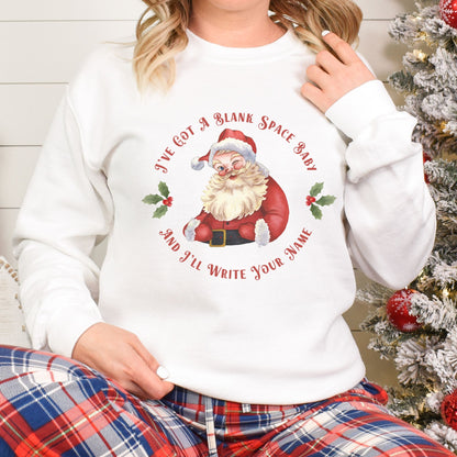 Cute Santa Blank Space Christmas Unisex Sweatshirt | Taylor Swift Christmas