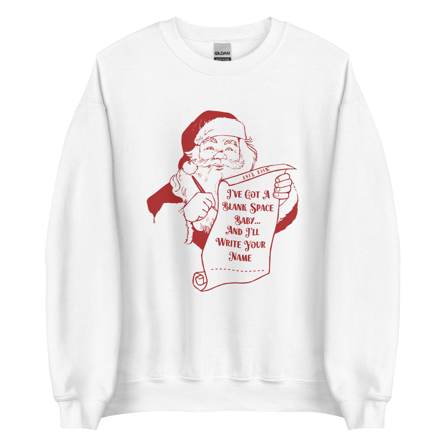 Santa's Nice List 'Blank Space' Inspired Christmas Sweatshirt | Taylor Swift Christmas
