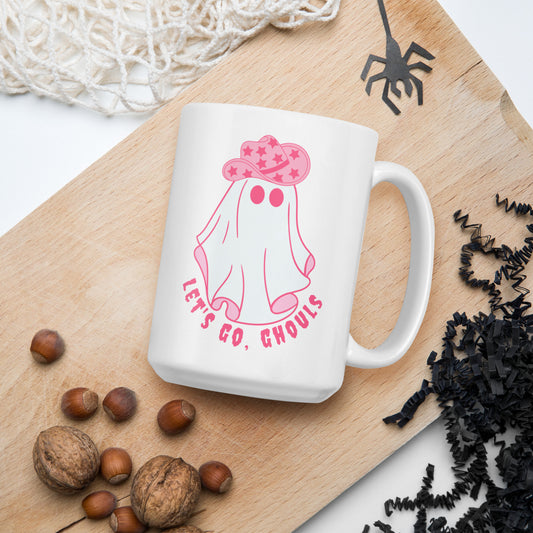 Let's Go Ghouls Mug | Pink Cowgirl Ghost Halloween Mug | Halloween Gift | Girly Halloween