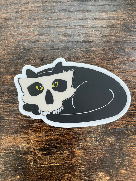 Cat in Skull Mask Sticker