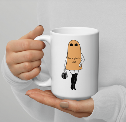 Orange Pinup Ghost Mug