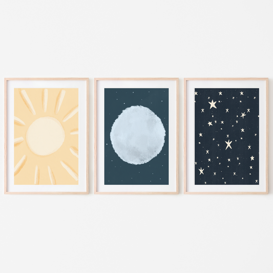 Sun, Moon, and Stars Digital Print Set