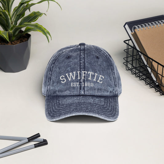 Swiftie Est. 1989 Vintage Cotton Twill Cap | Black, Blue, and Maroon Options | Taylor Swift Hat