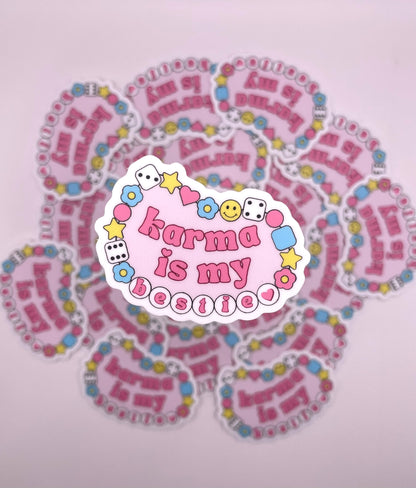 Karma is My Bestie Friendship Bracelet Sticker | Taylor Swift Sticker | Taylor Swift Midnights Sticker