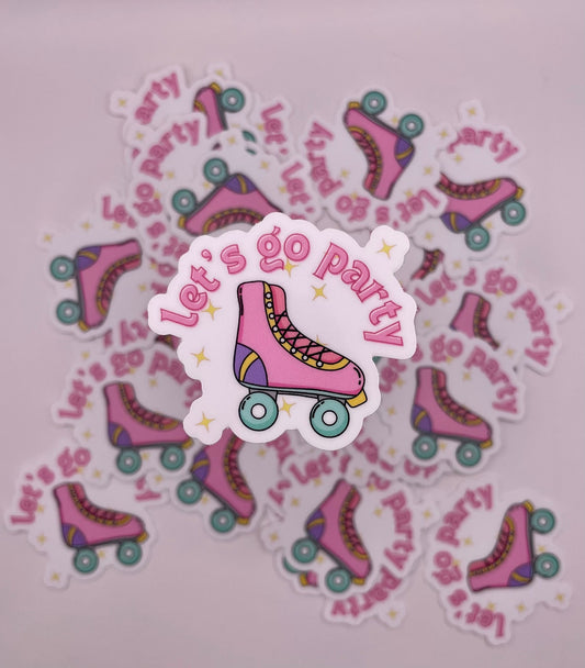 Let's Go Party Rollerskate Sticker | Barbie Movie Sticker | Girly Water Bottle Sticker