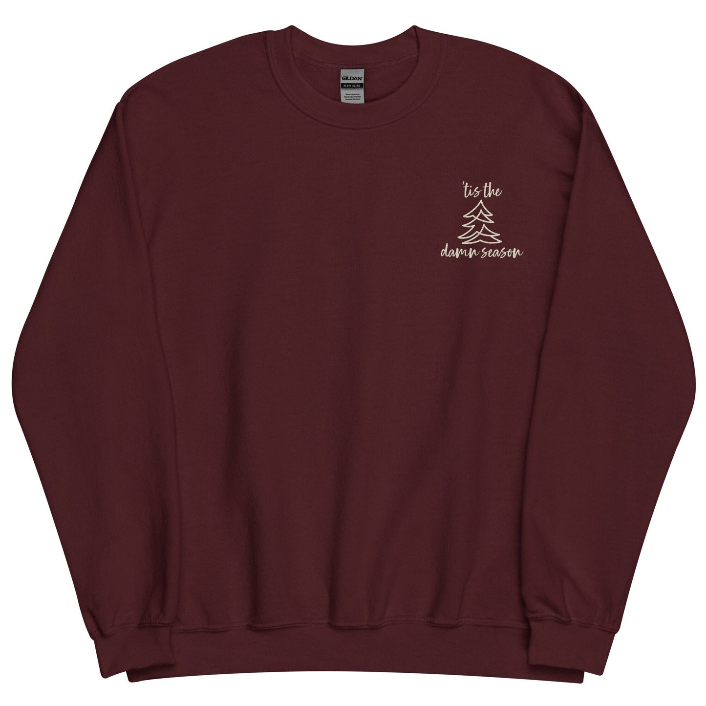 Taylor Swift 'Tis the Damn Season Embroidered Sweatshirt - Cozy Holiday Gift for Music Lovers | Taylor Swift Crewneck Sweatshirt