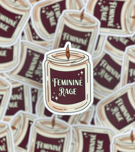 Feminine Rage Candle Sticker | Feminist Water Bottle Sticker