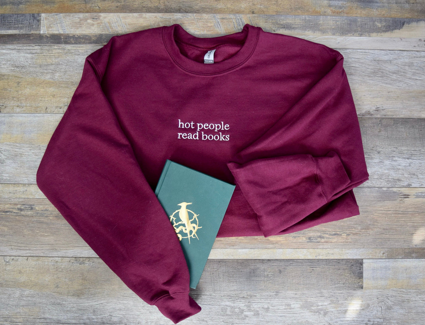 Hot People Read Books Embroidered Unisex Sweatshirt | Bookish Sweatshirt | Book Lover Sweatshirt | Gift for Book Lovers