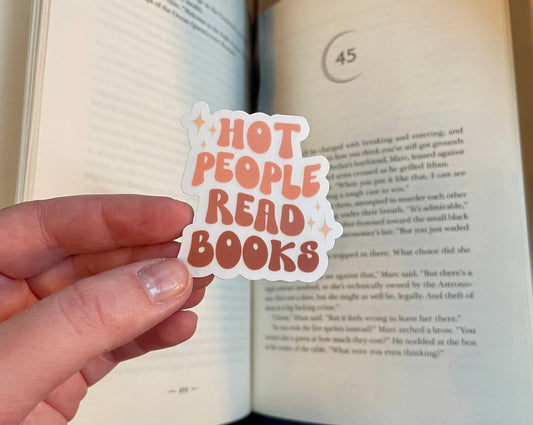 Hot People Read Books Sticker | Clear Background Bookish Sticker | Book Lover Gift