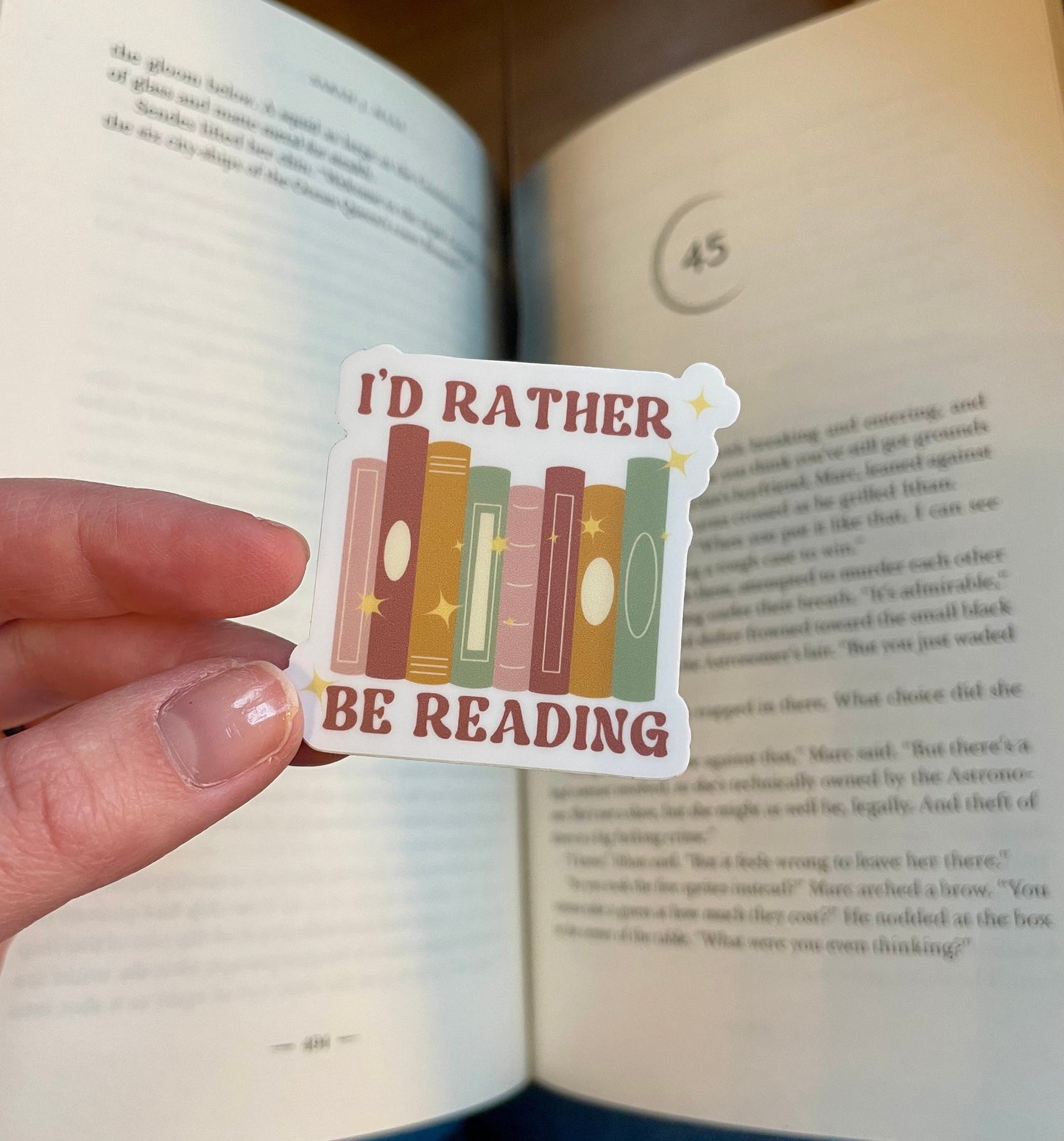 I'd Rather be Reading Sticker | Bookish Sticker | Book Lover Gift | Book Club Gift