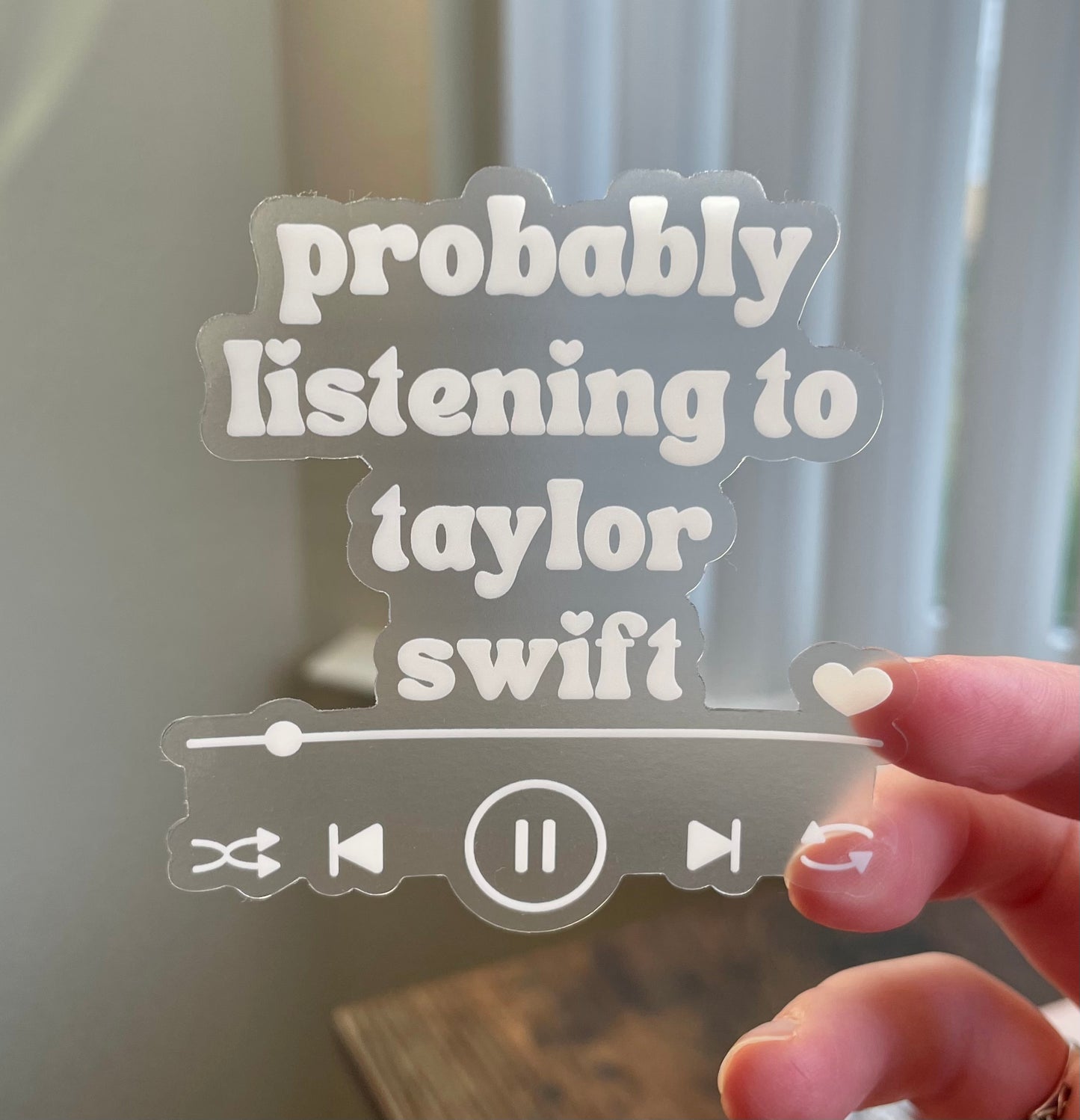 Probably Listening to Taylor Swift Sticker | Taylor Swift Car Window Sticker | Taylor Swift Lover Gift