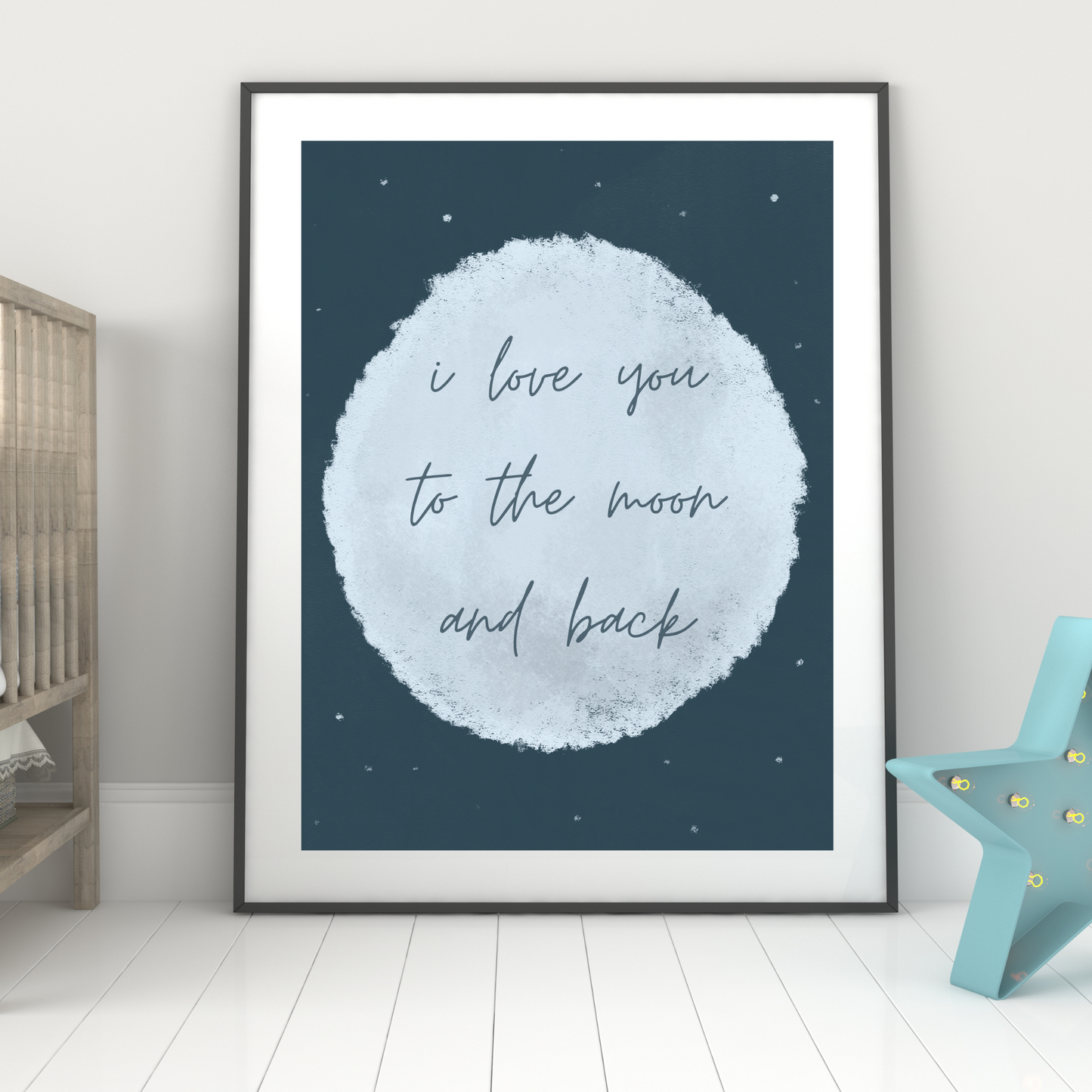 To The Moon and Back + More Than All The Stars Nursery Wall Art Bundle | Digital Download